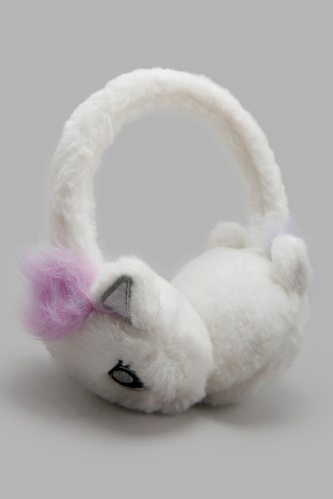 Redtag-White-Character-Embelished-Earmuff-Category:Knitted-Accessories,-CHR,-Colour:White,-Filter:Girls-Accessories,-GIR-Knitted-Accessories,-New-In,-New-In-GIR-ACC,-Non-Sale,-Section:Girls-(0-to-14Yrs),-W22B-Girls-