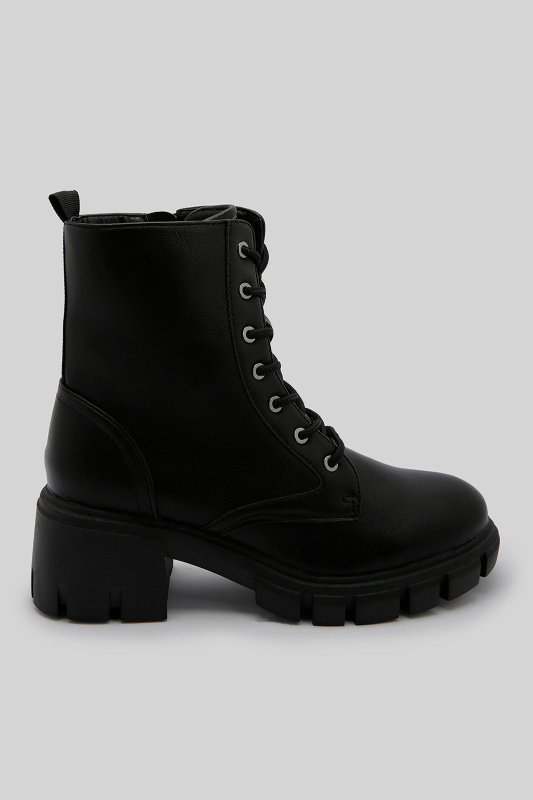 Redtag-Black-Lace-Up-Combat-Boot-Category:Boots,-Colour:Black,-Deals:New-In,-Filter:Women's-Footwear,-New-In-Women-FOO,-Non-Sale,-Section:Women,-W22B,-Women-Boots-Women's-