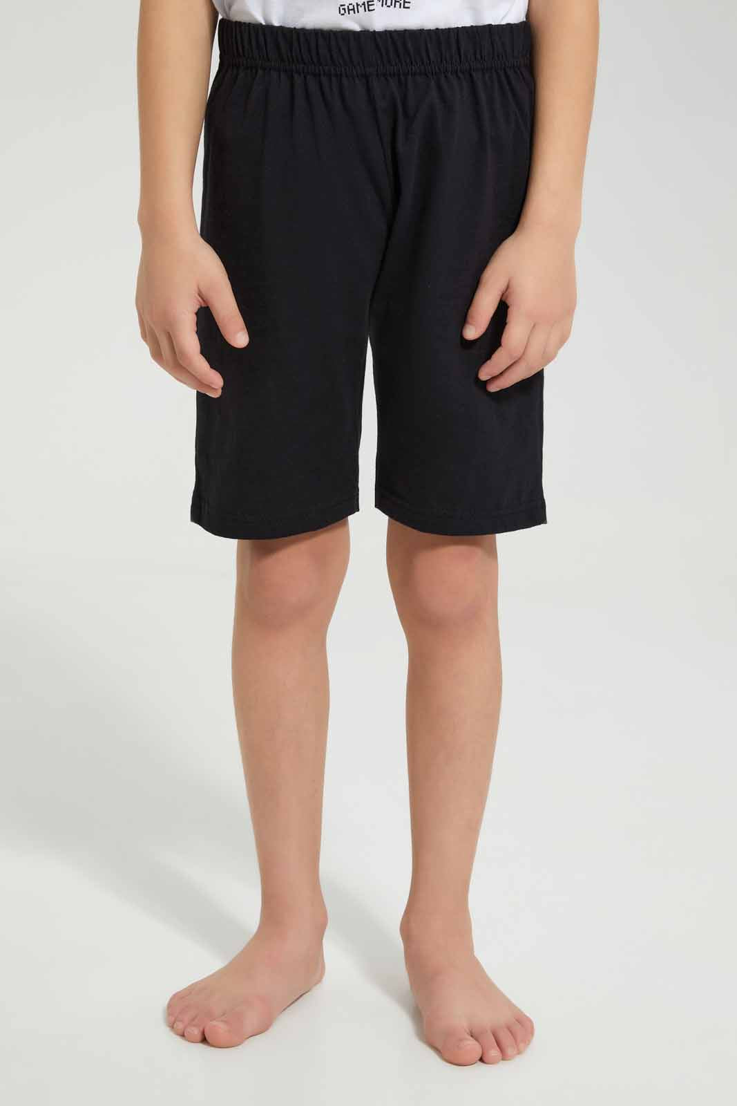 Redtag-White-Game-Print-T-Shirt-And-Short-Pyjama-BOY-Pyjama-Sets,-Category:Pyjama-Sets,-Colour:White,-Deals:New-In,-Filter:Boys-(2-to-8-Yrs),-New-In-BOY-APL,-Non-Sale,-Section:Boys-(0-to-14Yrs),-VLM,-W22O-Boys-2 to 8 Years