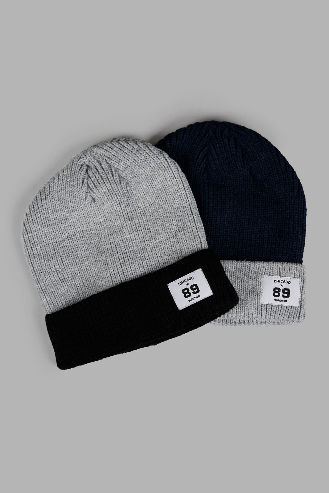 Redtag-Black-And-Grey-Knitted-Cap-Set-Of-2-Category:Knitted-Accessories,-Colour:Assorted,-Filter:Men's-Accessories,-Men-Knitted-Accessories,-New-In,-New-In-Men-ACC,-Non-Sale,-Section:Men,-W22A-Men's-