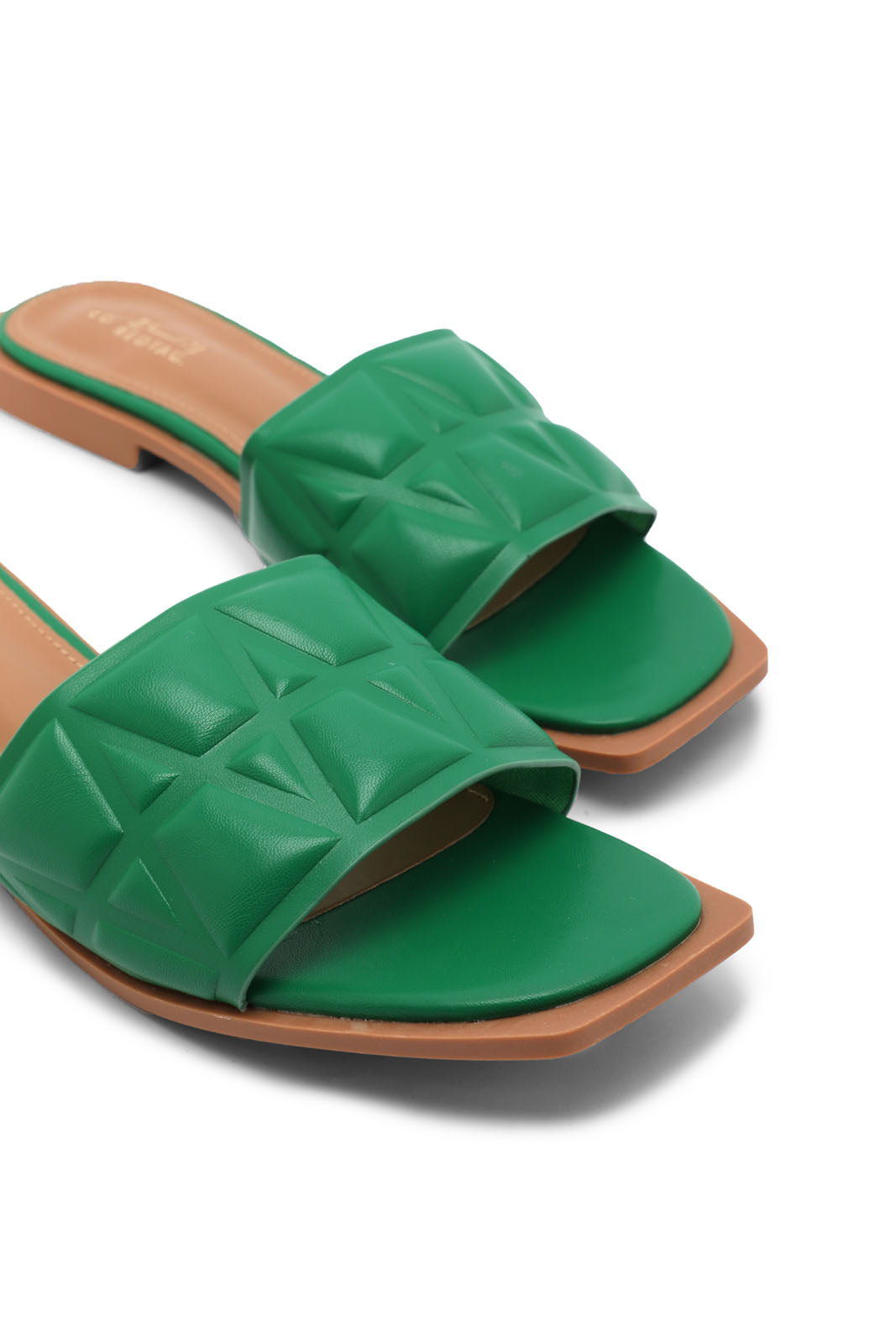 Redtag-Green-Quilt-Mule-Category:Sandals,-Colour:Green,-Deals:New-In,-Dept:Ladieswear,-Filter:Women's-Footwear,-LEC-Sandals,-New-In-Women-FOO,-Non-Sale,-Section:Women,-W22B-Women's-