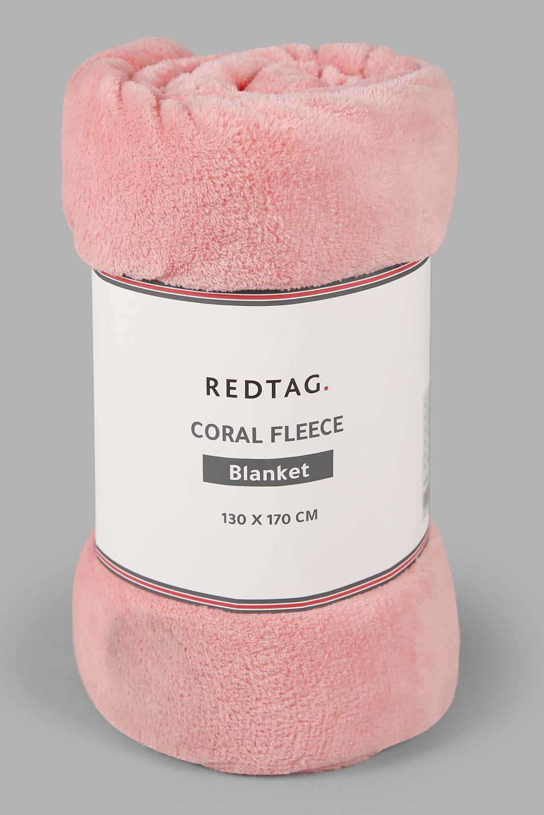 Redtag-Pink-Fleece-Blanket-Category:Blankets,-Colour:Pink,-Deals:New-In,-Filter:Home-Bedroom,-HMW-BED-Blankets,-New-In-HMW-BED,-Non-Sale,-Section:Homewares,-W22A-Home-Bedroom-