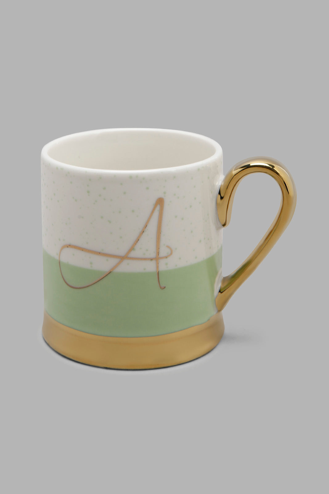 Redtag-Green-Alphabet-Single-Mug-A-Category:Cups-&-Mugs,-Colour:Green,-Deals:New-In,-Filter:Home-Dining,-HMW-DIN-Crockery,-New-In-HMW-DIN,-Non-Sale,-Section:Homewares,-W22A-Home-Dining-