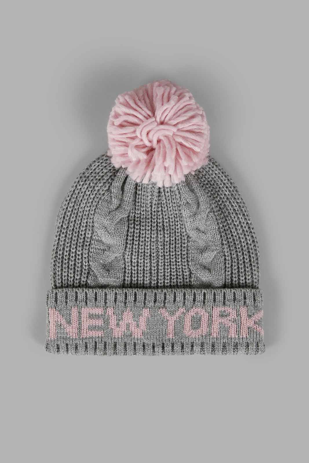 Redtag-Assorted-Grey-Set-Of-2-Knitted-Cap-Category:Knitted-Accessories,-Colour:Assorted,-Filter:Girls-Accessories,-GIR-Knitted-Accessories,-New-In,-New-In-GIR-ACC,-Non-Sale,-Section:Girls-(0-to-14Yrs),-W22A-Girls-