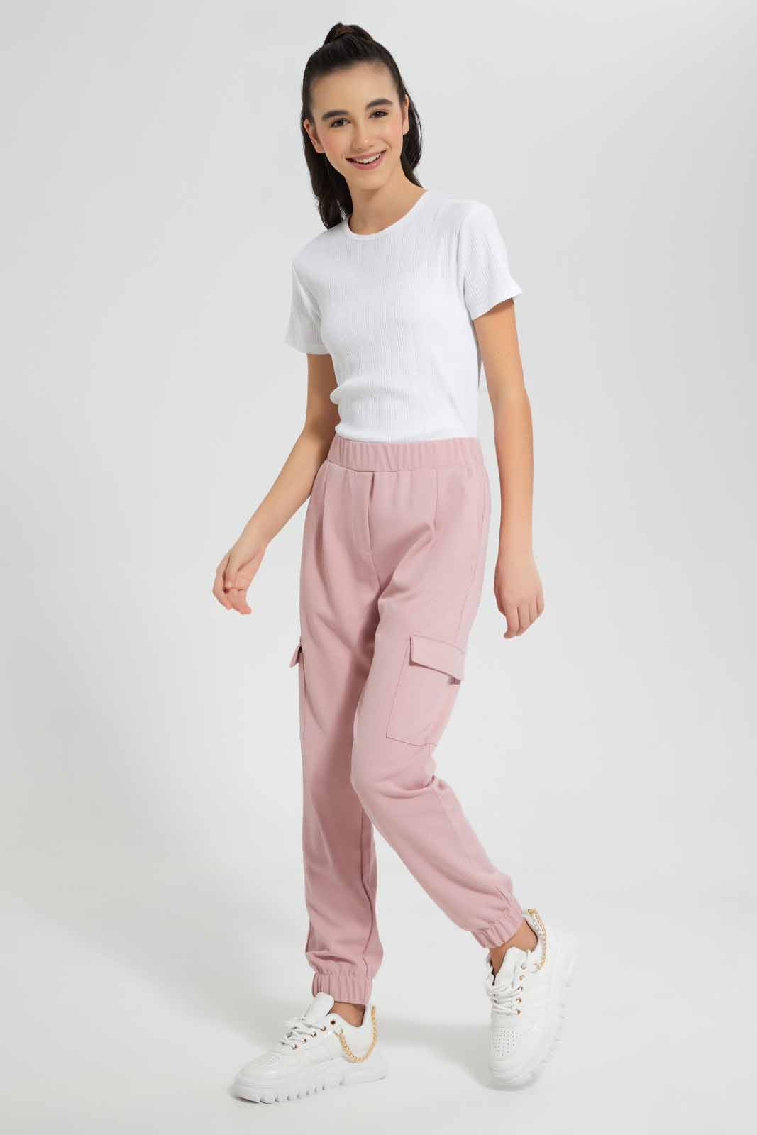 Redtag-White-Rib-T-Shirts-Category:T-Shirts,-Colour:White,-Deals:New-In,-Filter:Senior-Girls-(9-to-14-Yrs),-GSR-T-Shirts,-New-In-GSR-APL,-Non-Sale,-Section:Girls-(0-to-14Yrs),-TBL,-W22A-Senior-Girls-9 to 14 Years