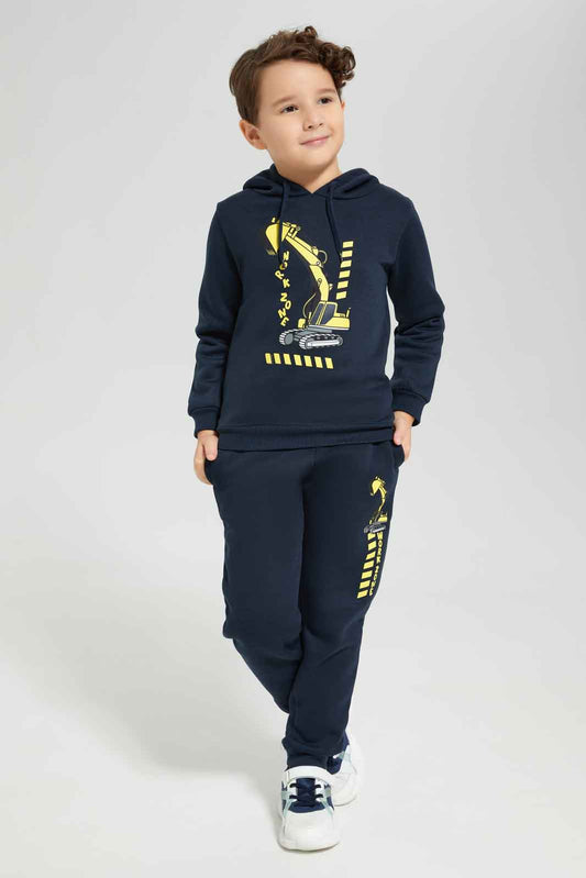 Redtag-Navy-Hooded-Truck-Print-Sweatshirt-With-Jog-Pant-BOY-Jog-Sets,-Category:Jog-Sets,-Colour:Navy,-Deals:New-In,-Dept:Boys,-Filter:Boys-(2-to-8-Yrs),-New-In-BOY-APL,-Non-Sale,-Section:Boys-(0-to-14Yrs),-W22B-Boys-2 to 8 Years