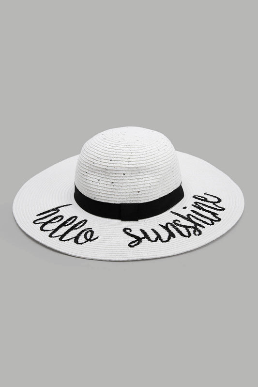 Redtag-White-Embellished-Hat-Category:Caps-&-Hats,-Colour:White,-Filter:Women's-Accessories,-New-In,-New-In-Women-ACC,-Non-Sale,-Section:Women,-W22A,-Women-Caps-&-Hats-Women-