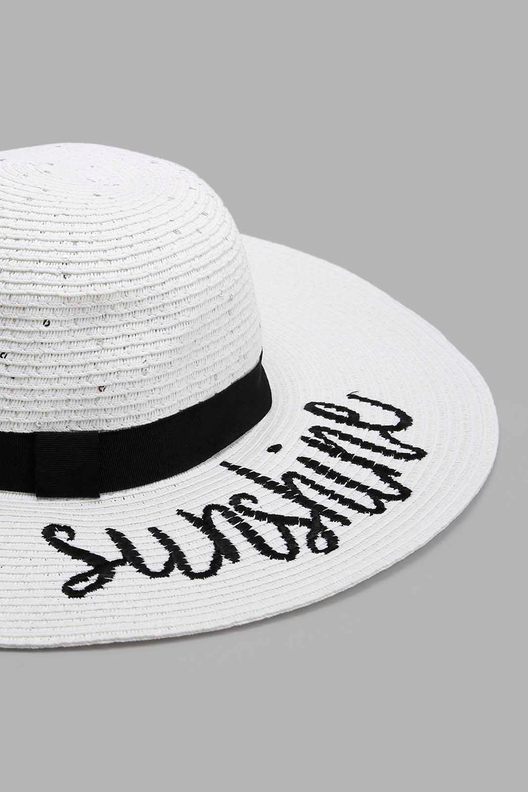 Redtag-White-Embellished-Hat-Category:Caps-&-Hats,-Colour:White,-Filter:Women's-Accessories,-New-In,-New-In-Women-ACC,-Non-Sale,-Section:Women,-W22A,-Women-Caps-&-Hats-Women-
