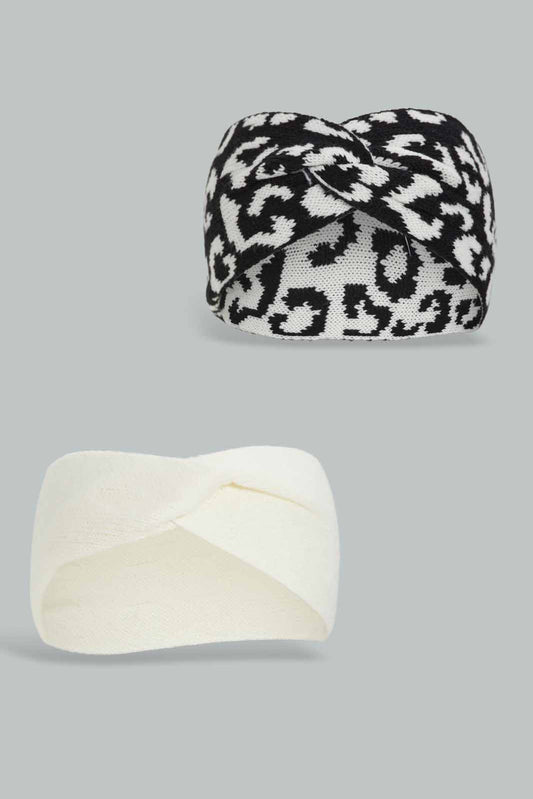 Redtag-White-&-Black-Embellished-Knitted-Heardwarmer-Category:Knitted-Accessories,-Colour:Assorted,-Filter:Women's-Accessories,-New-In,-New-In-Women-ACC,-Non-Sale,-Section:Women,-W22A,-Women-Knitted-Accessories-Women-
