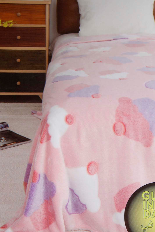 Redtag-Pink-Ice-Cream-Pattern-Glow-In-The-Dark-Kids-Blanket-Category:Blankets,-Colour:Pink,-Deals:New-In,-Filter:Home-Bedroom,-HMW-BED-Blankets,-New-In-HMW-BED,-Non-Sale,-Section:Homewares,-W22A-Home-Bedroom-