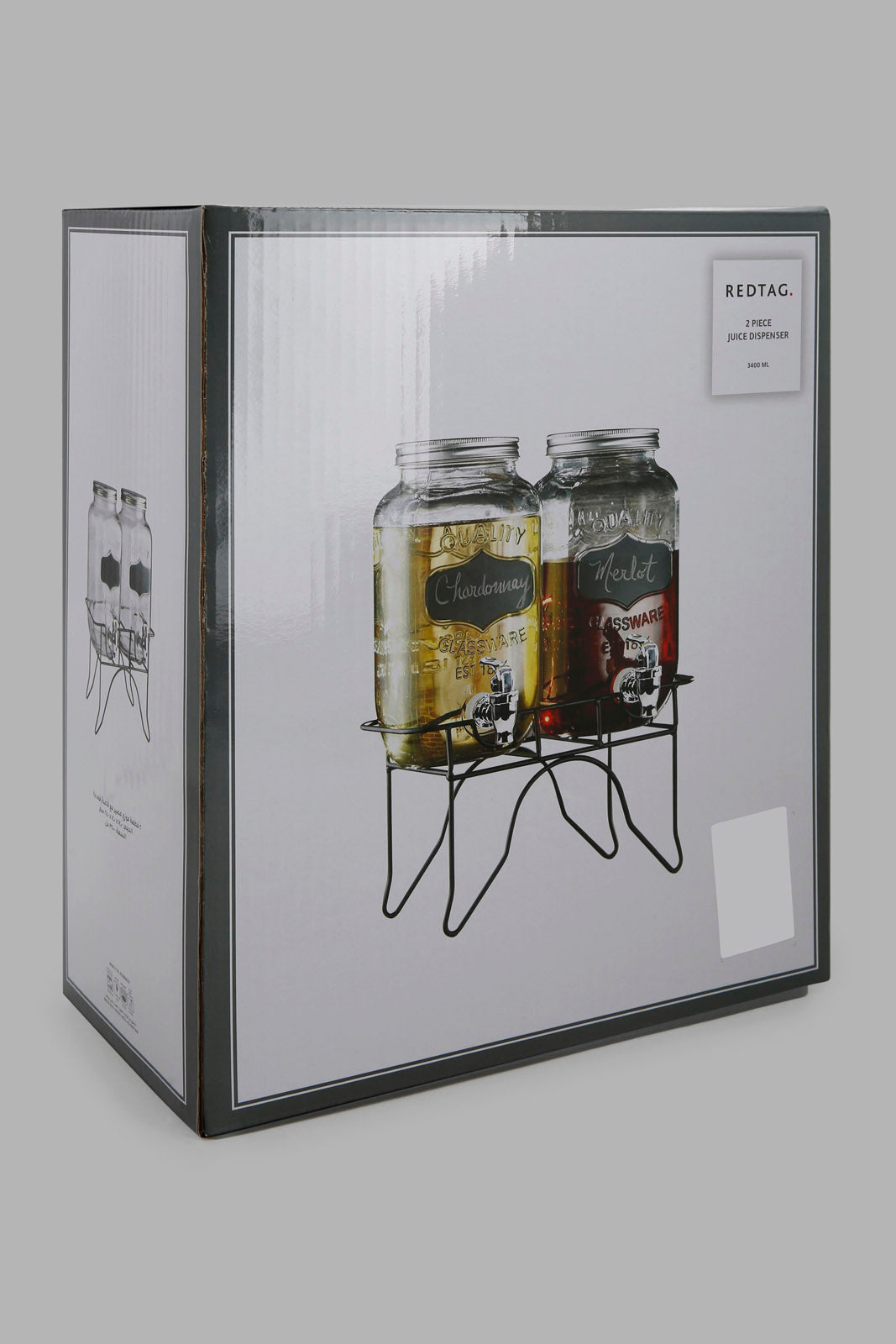 Redtag-Clear-Beverage-Dispenser-With-Stand-(2-Piece)-Category:Dispensers,-Colour:White,-Deals:New-In,-Filter:Home-Dining,-HMW-DIN-Drinkware,-New-In-HMW-DIN,-Non-Sale,-Section:Homewares,-W22A-Home-Dining-