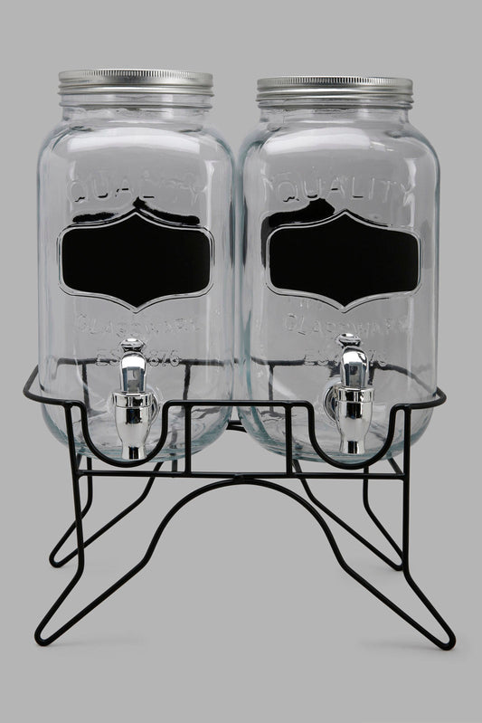 Redtag-Clear-Beverage-Dispenser-With-Stand-(2-Piece)-Category:Dispensers,-Colour:White,-Deals:New-In,-Filter:Home-Dining,-HMW-DIN-Drinkware,-New-In-HMW-DIN,-Non-Sale,-Section:Homewares,-W22A-Home-Dining-
