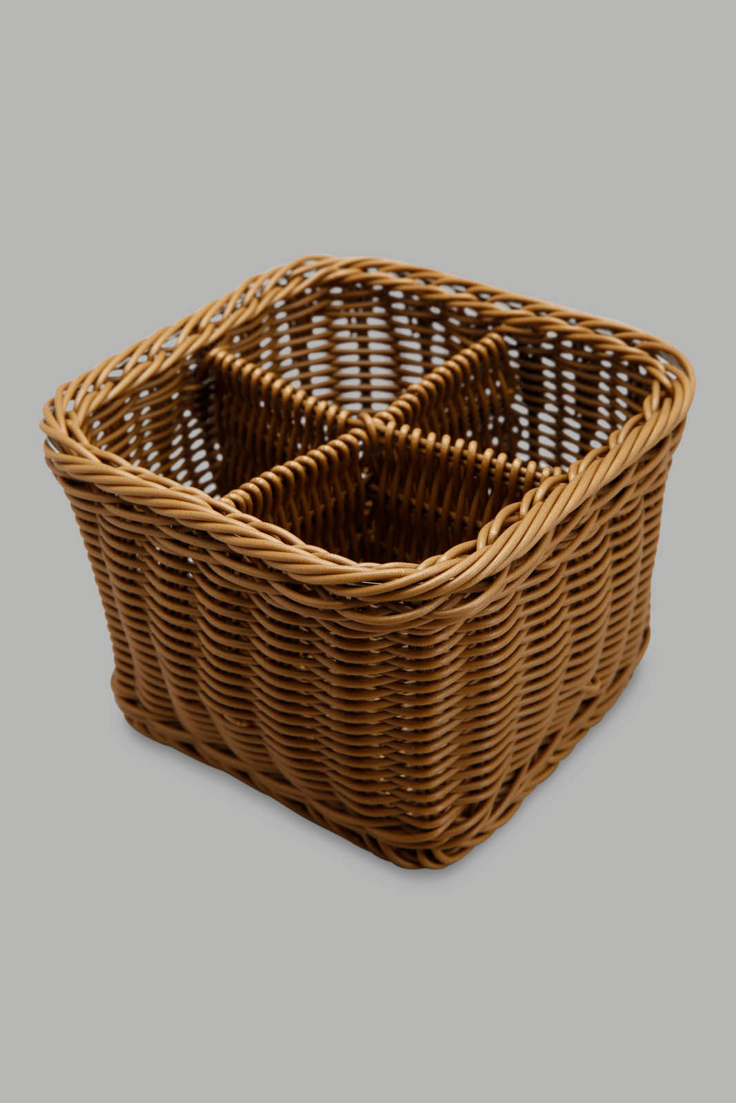Redtag-Brown-Square-Cultery-Woven-Basket-Category:Kitchen-Baskets,-Colour:Brown,-Deals:New-In,-Filter:Home-Dining,-HMW-DIN-Kitchen-Accessories,-New-In-HMW-DIN,-Non-Sale,-Section:Homewares,-W22A-Home-Dining-