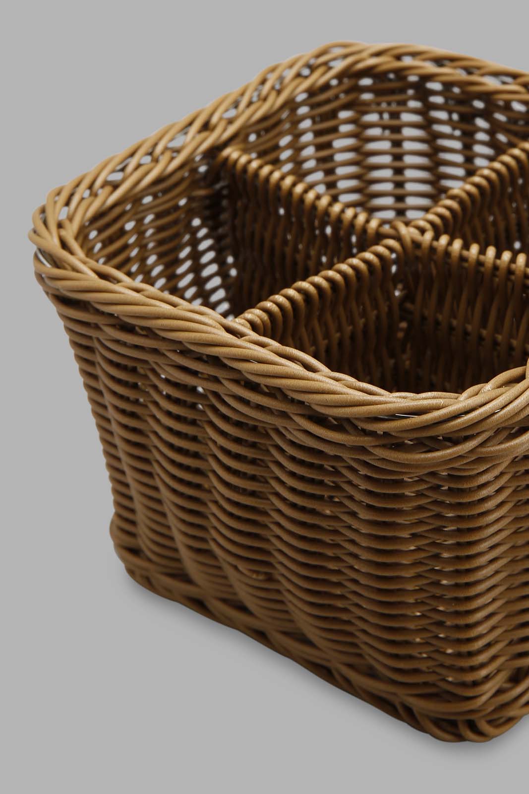 Redtag-Brown-Square-Cultery-Woven-Basket-Category:Kitchen-Baskets,-Colour:Brown,-Deals:New-In,-Filter:Home-Dining,-HMW-DIN-Kitchen-Accessories,-New-In-HMW-DIN,-Non-Sale,-Section:Homewares,-W22A-Home-Dining-
