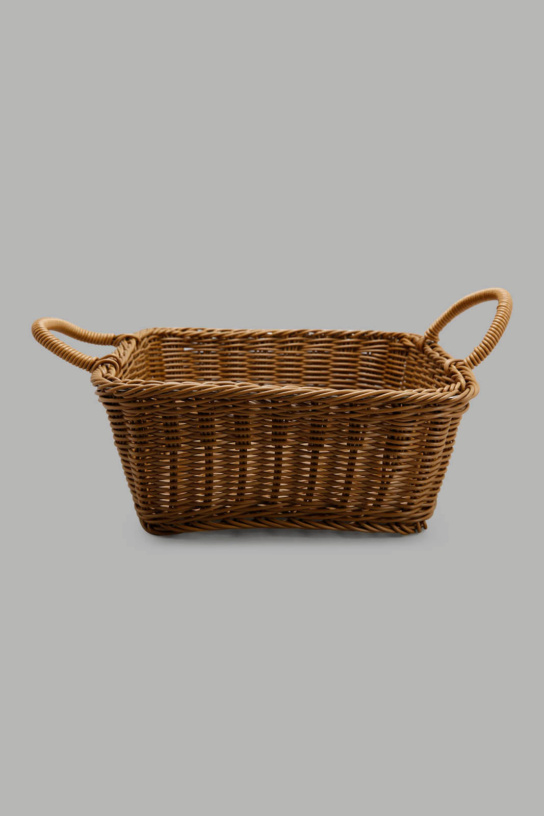 Redtag-Brown-Square-Woven-Basket-With-Handles-Category:Kitchen-Baskets,-Colour:Brown,-Deals:New-In,-Filter:Home-Dining,-HMW-DIN-Kitchen-Accessories,-New-In-HMW-DIN,-Non-Sale,-Section:Homewares,-W22A-Home-Dining-