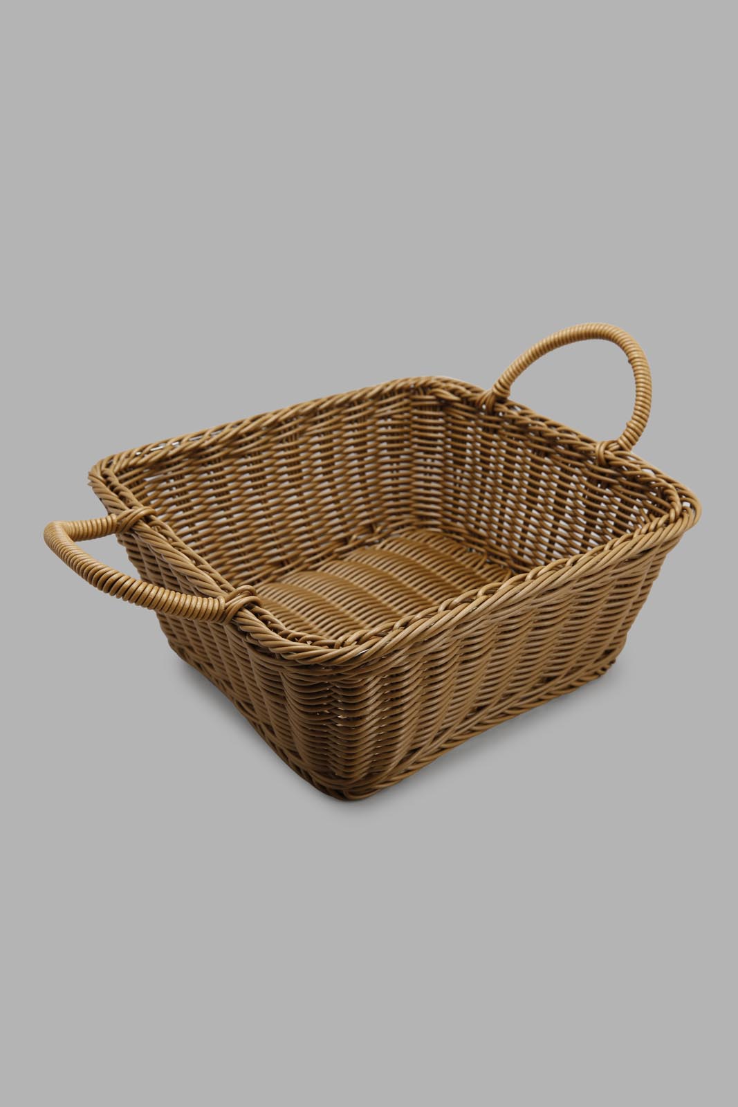 Redtag-Brown-Square-Woven-Basket-With-Handles-Category:Kitchen-Baskets,-Colour:Brown,-Deals:New-In,-Filter:Home-Dining,-HMW-DIN-Kitchen-Accessories,-New-In-HMW-DIN,-Non-Sale,-Section:Homewares,-W22A-Home-Dining-