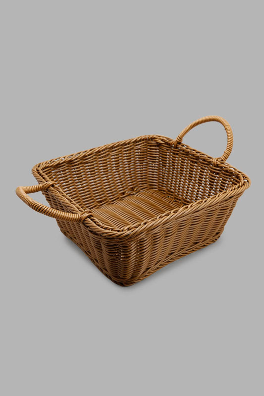 Redtag-Brown-Square-Woven-Basket-With-Handles-Category:Kitchen-Baskets,-Colour:Brown,-Deals:New-In,-Filter:Home-Dining,-HMW-DIN-Kitchen-Accessories,-New-In-HMW-DIN,-Non-Sale,-Section:Homewares,-W22A-Home-Dining-