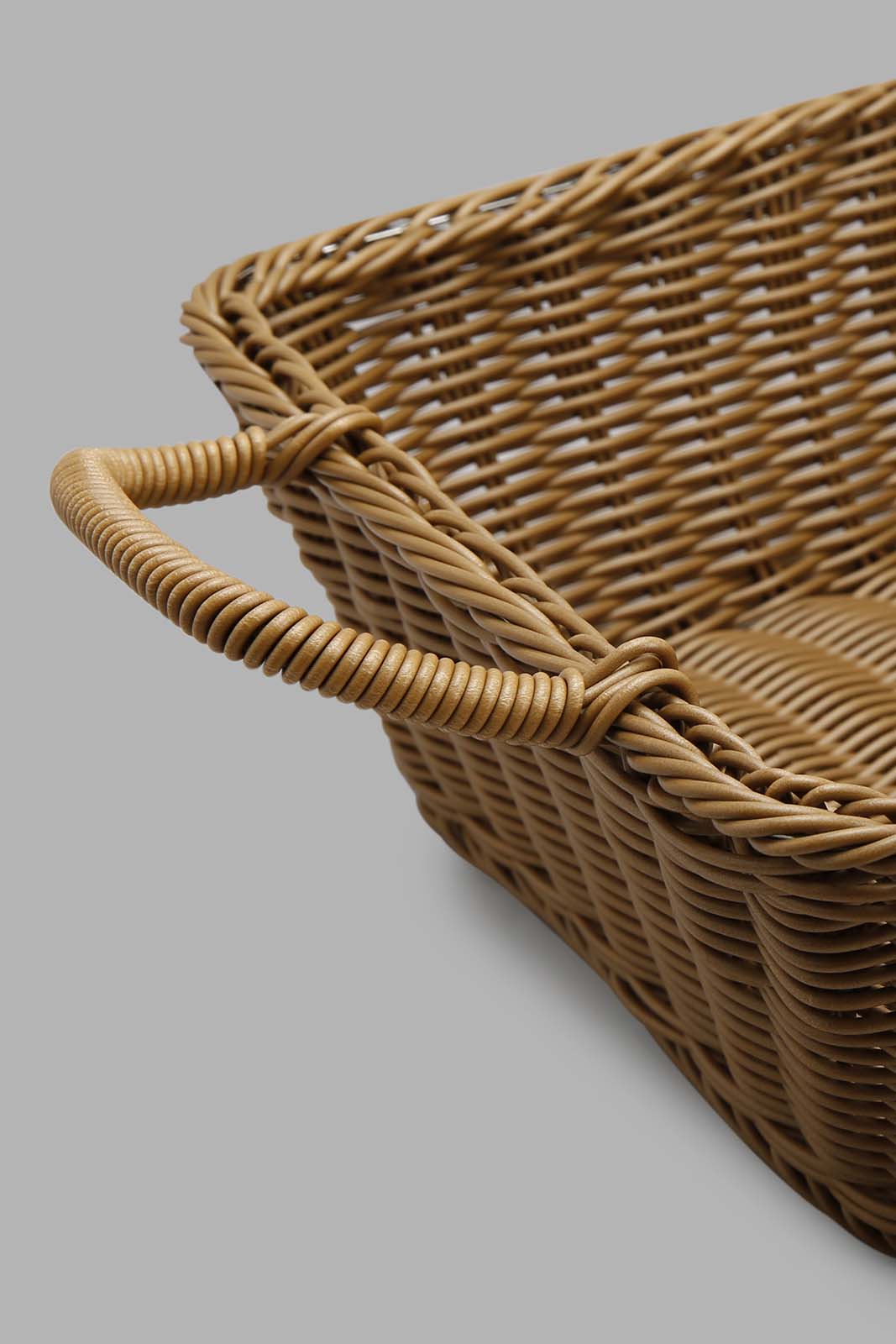 Redtag-Brown-Square-Woven-Basket-With-Handles-Category:Kitchen-Baskets,-Colour:Brown,-Deals:New-In,-Filter:Home-Dining,-HMW-DIN-Kitchen-Accessories,-New-In-HMW-DIN,-Non-Sale,-Section:Homewares,-W22A-Home-Dining-