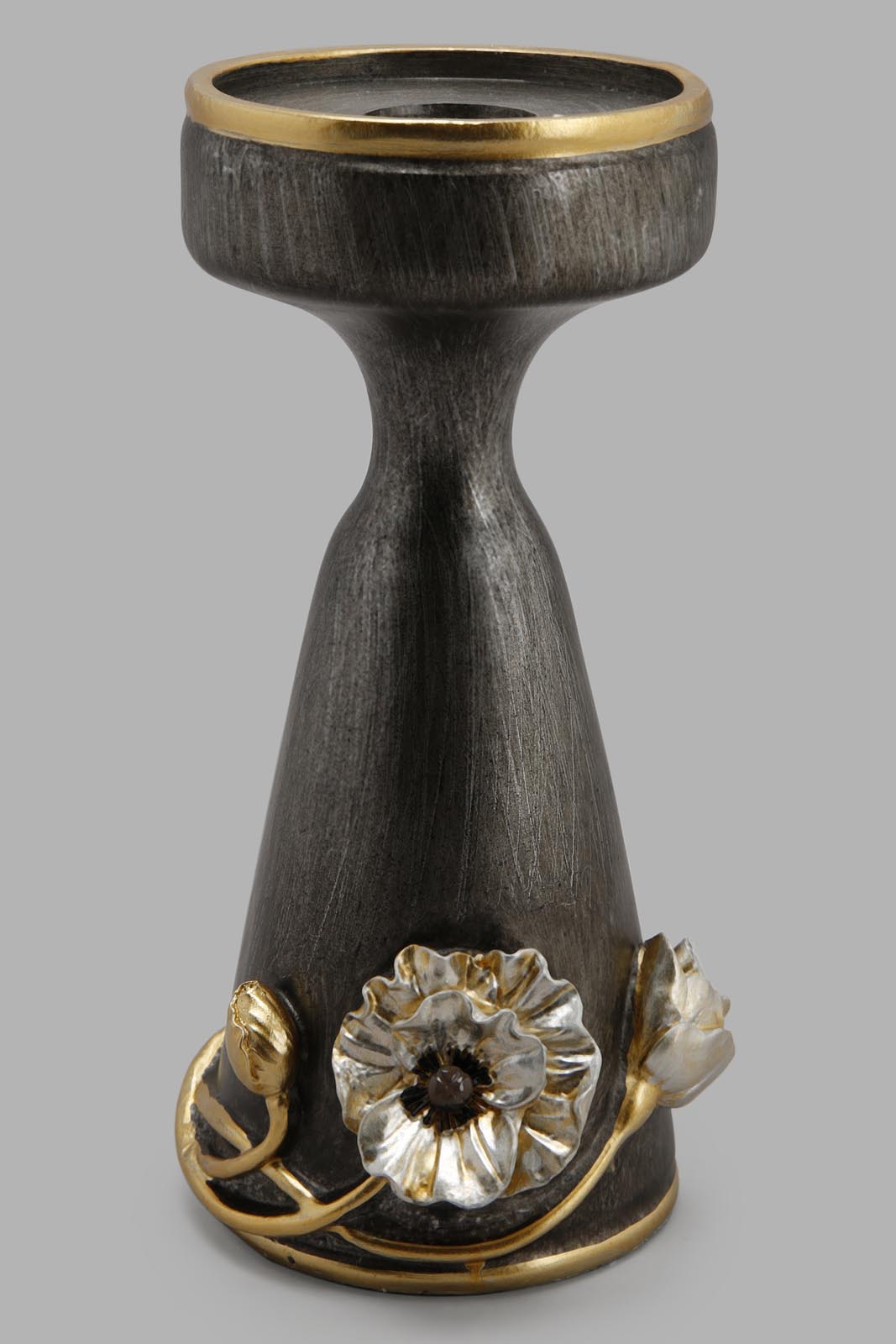 Redtag-Brown-Floral-Textured-Candle-Holder-Category:Artefact,-Colour:Brown,-Deals:New-In,-Filter:Home-Decor,-HMW-HOM-Decorative-Accessories,-New-In-HMW-HOM,-Non-Sale,-Section:Homewares,-W22A-Home-Decor-