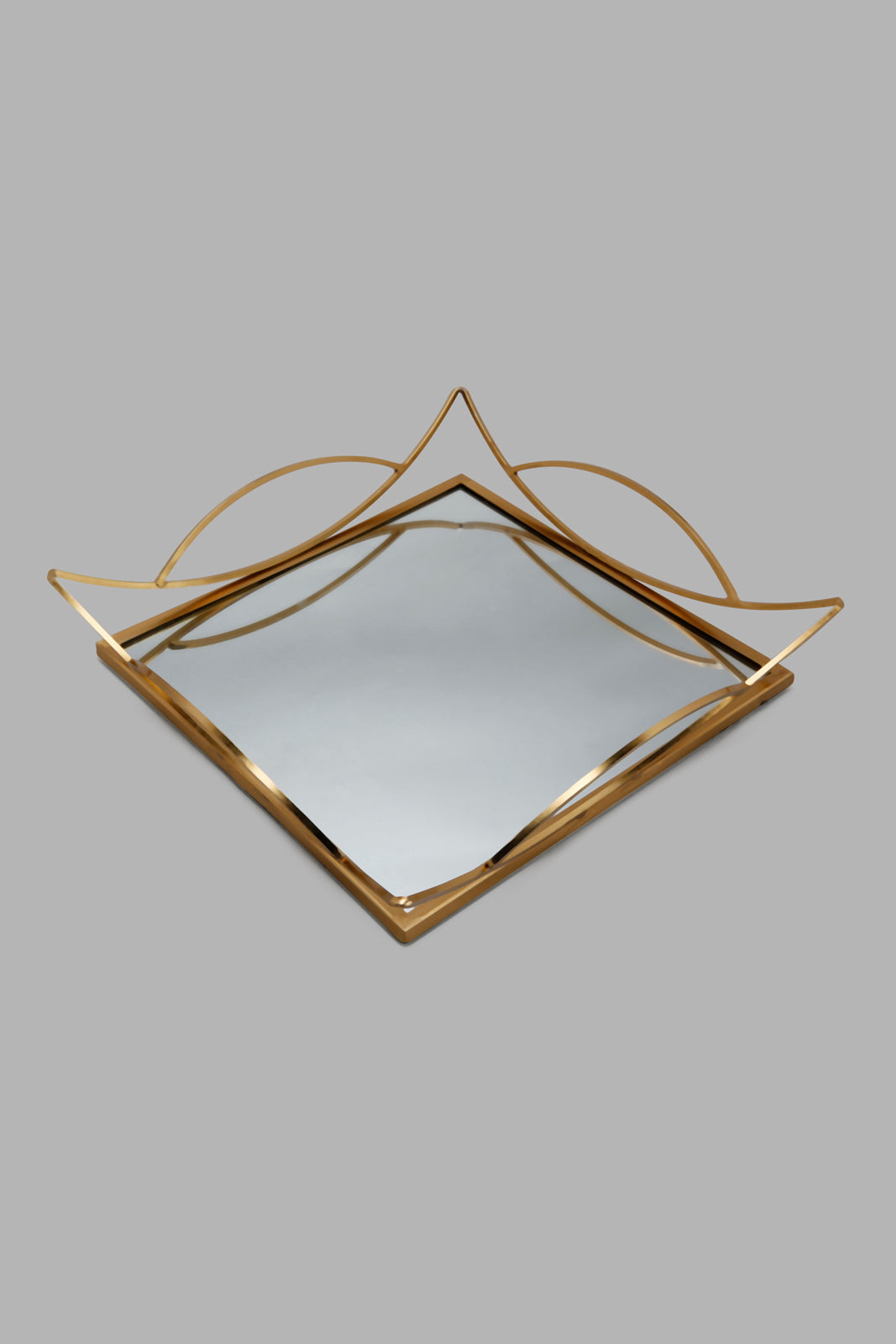 Redtag-Gold-Square-Metal-Tray-With-Mirror-Category:Artefact,-Colour:Gold,-Deals:New-In,-Filter:Home-Decor,-HMW-HOM-Decorative-Accessories,-New-In-HMW-HOM,-Non-Sale,-Section:Homewares,-W22A-Home-Decor-