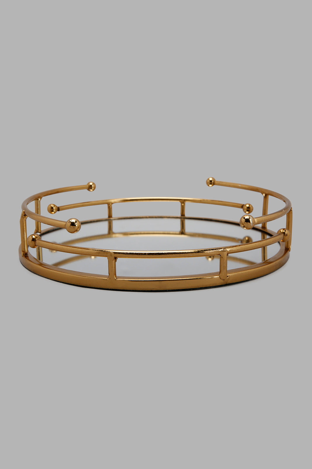 Redtag-Gold-Round-Metal-Tray-With-Mirror-Category:Artefact,-Colour:Gold,-Deals:New-In,-Filter:Home-Decor,-HMW-HOM-Decorative-Accessories,-New-In-HMW-HOM,-Non-Sale,-Section:Homewares,-W22A-Home-Decor-