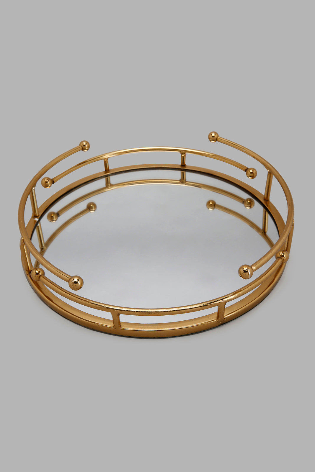 Redtag-Gold-Round-Metal-Tray-With-Mirror-Category:Artefact,-Colour:Gold,-Deals:New-In,-Filter:Home-Decor,-HMW-HOM-Decorative-Accessories,-New-In-HMW-HOM,-Non-Sale,-Section:Homewares,-W22A-Home-Decor-