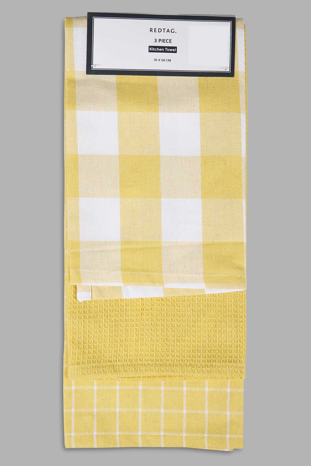 Redtag-Yellow-Kitchen-Towel-Set-(3-Piece)-Category:Towels,-Colour:Yellow,-Deals:New-In,-Filter:Home-Dining,-HMW-DIN-Kitchen-Accessories,-New-In-HMW-DIN,-Non-Sale,-Section:Homewares,-W22A-Home-Dining-