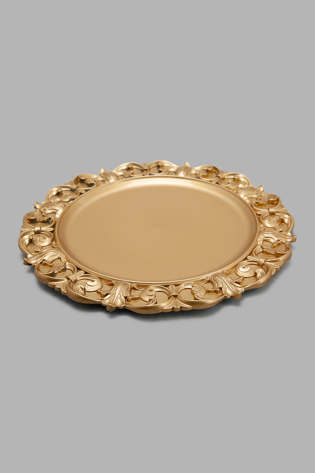Redtag-Gold-Charger-Plate-Category:Plates,-Colour:Gold,-Deals:New-In,-Filter:Home-Dining,-HMW-DIN-Kitchen-Accessories,-New-In-HMW-DIN,-Non-Sale,-Section:Homewares,-W22B-Home-Dining-