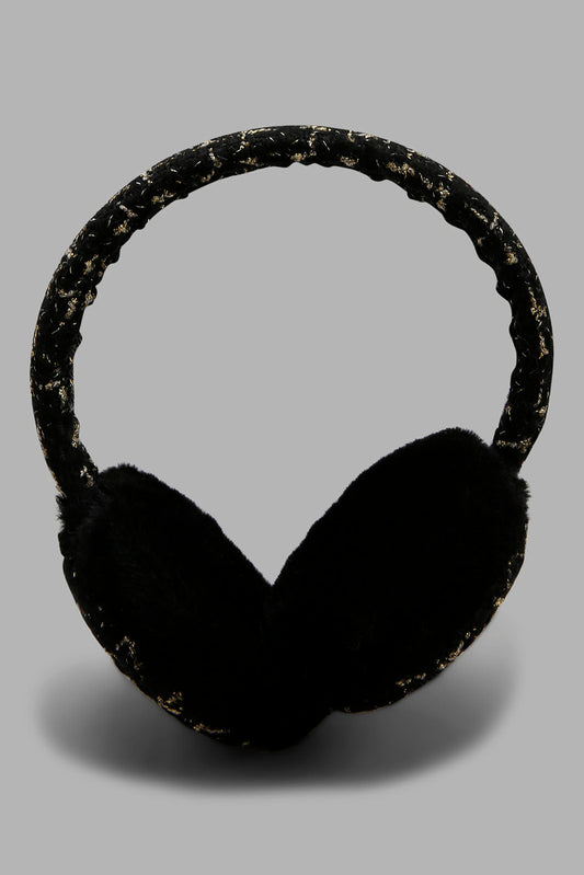 Redtag-Black-And-White-Embellished-Earmuff-Category:Knitted-Accessories,-Colour:Assorted,-Filter:Women's-Accessories,-New-In,-New-In-Women-ACC,-Non-Sale,-Section:Women,-W22A,-Women-Knitted-Accessories-Women-