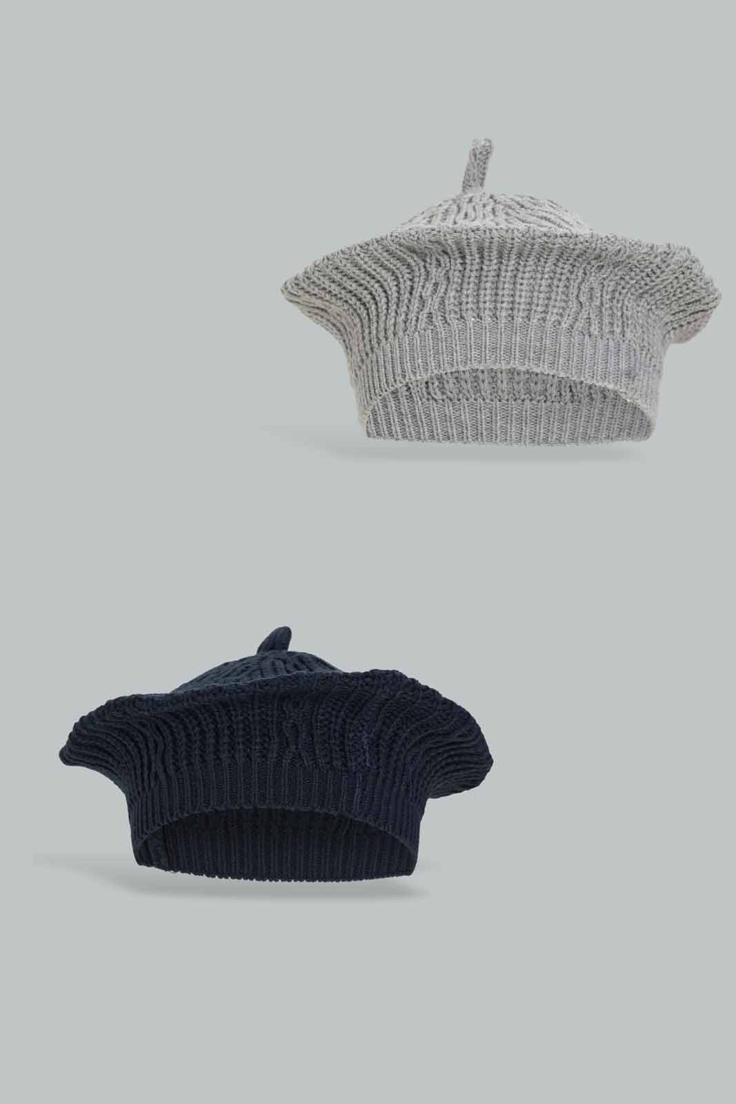 Redtag-Multi-Colour-Embellished-Set-Of-2-Knitted-Cap-Category:Knitted-Accessories,-Colour:Assorted,-Dept:Ladieswear,-Filter:Women's-Accessories,-New-In,-New-In-Women-ACC,-Non-Sale,-Section:Women,-W22A,-Women-Knitted-Accessories-Women-