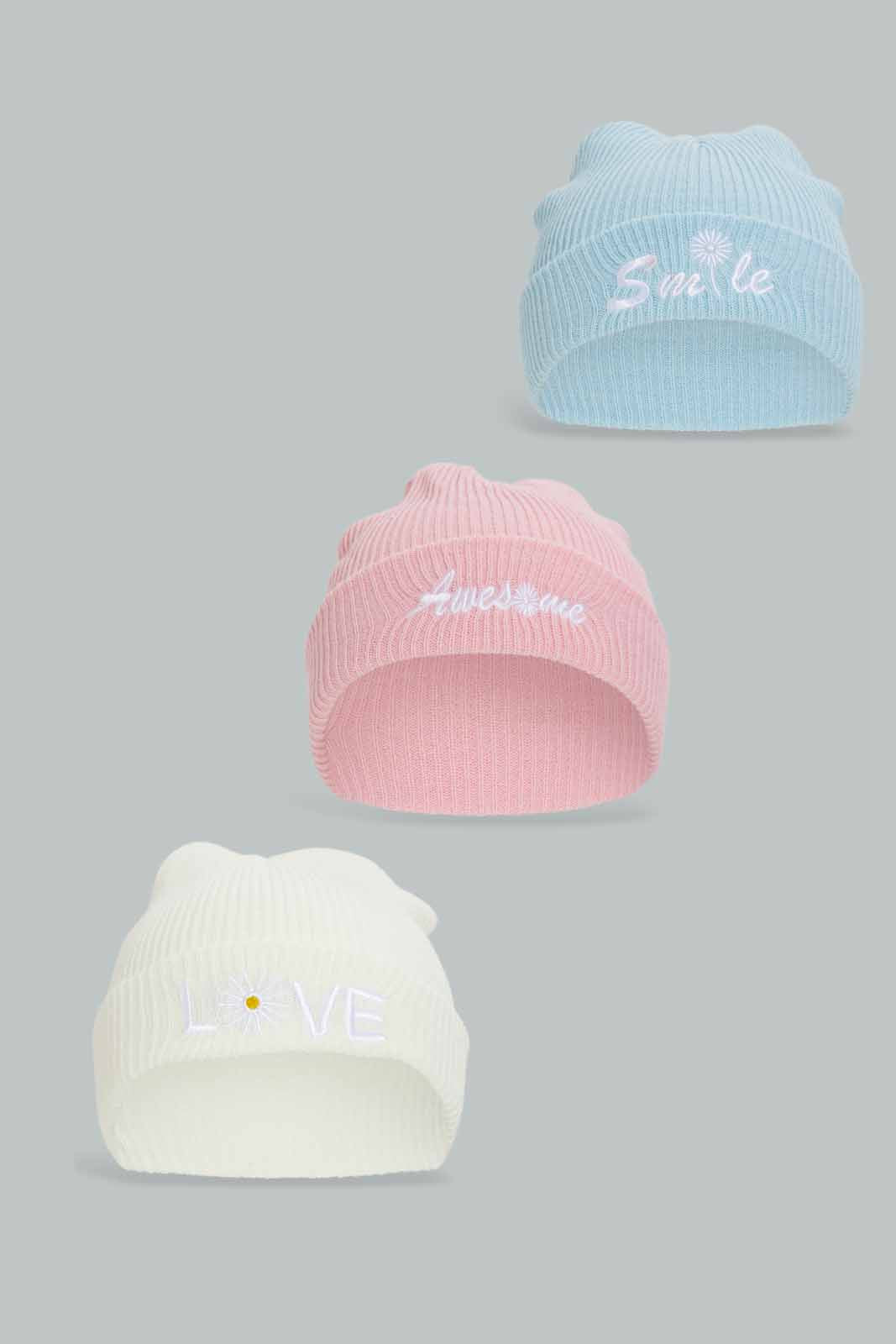 Redtag-Multi-Colour-Set-Of-2-Knitted-Cap-Category:Knitted-Accessories,-Colour:Assorted,-Dept:Girls,-Filter:Girls-Accessories,-GIR-Knitted-Accessories,-New-In,-New-In-GIR-ACC,-Non-Sale,-Section:Girls-(0-to-14Yrs),-W22A-Girls-