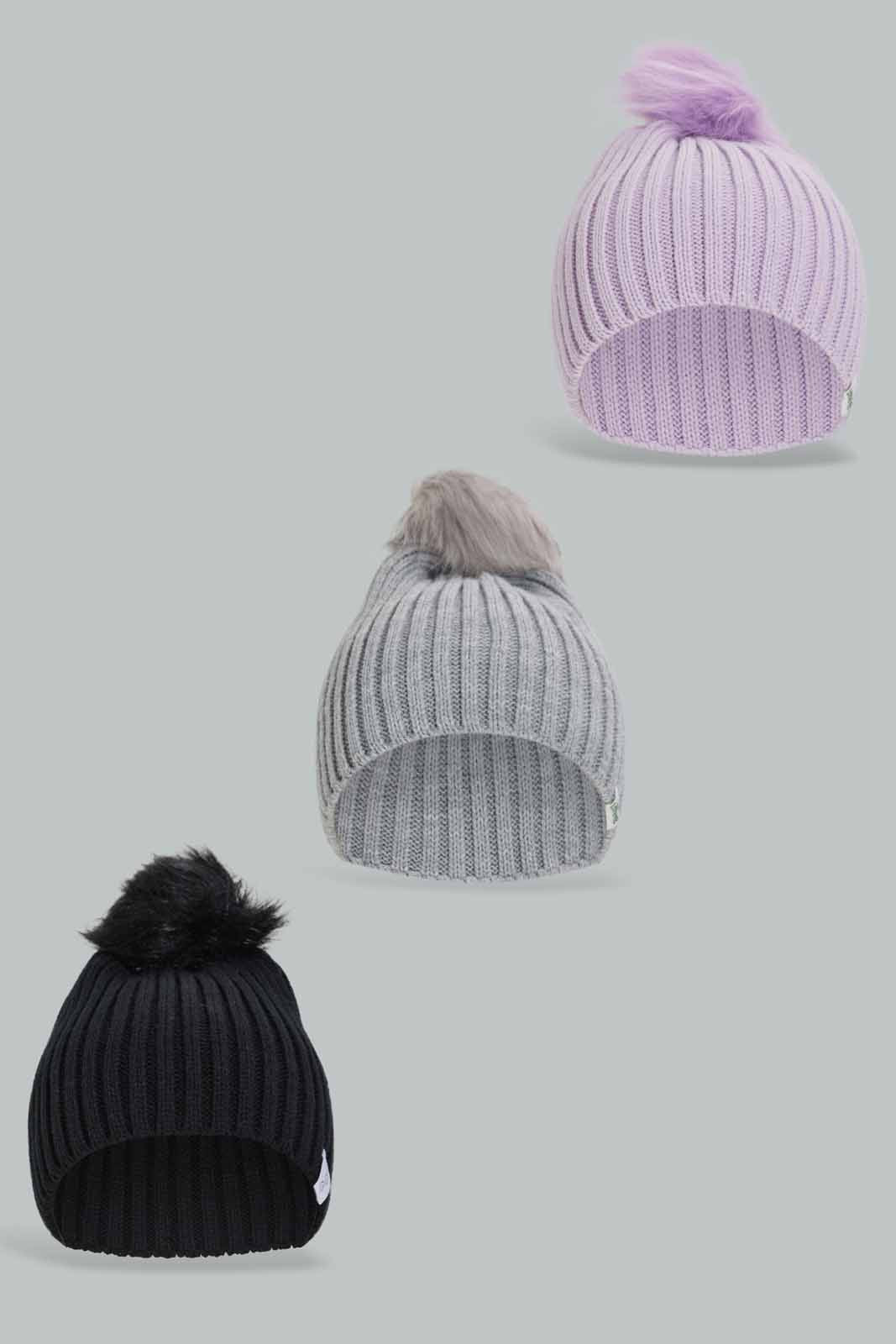 Redtag-Multi-Colour-Set-Of-2-Knitted-Cap-Category:Knitted-Accessories,-Colour:Assorted,-Dept:Girls,-Filter:Girls-Accessories,-GIR-Knitted-Accessories,-New-In,-New-In-GIR-ACC,-Non-Sale,-Section:Girls-(0-to-14Yrs),-W22A-Girls-