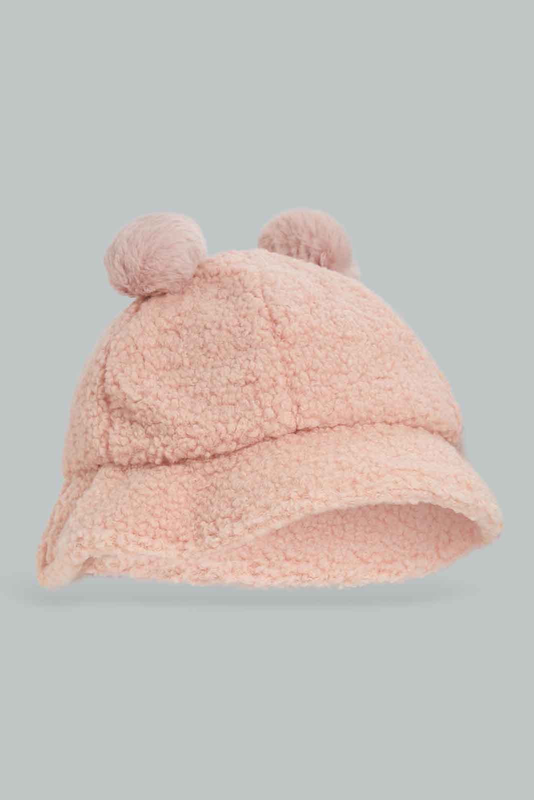 Redtag-Pink-Pom-Pom-Embellished-Cap-Category:Caps-&-Hats,-Colour:Pink,-Dept:Girls,-Filter:Girls-Accessories,-GIR-Caps-&-Hats,-New-In,-New-In-GIR-ACC,-Non-Sale,-Section:Girls-(0-to-14Yrs),-W22B-Girls-