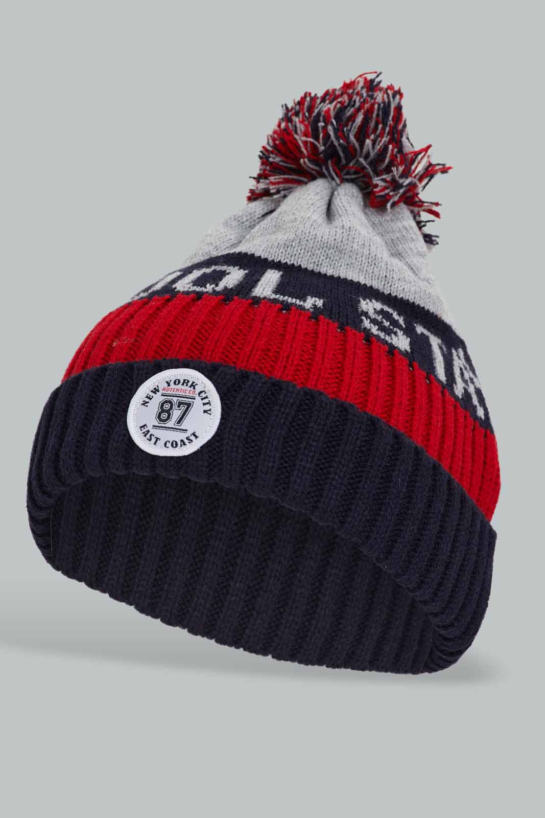 Redtag-Multi-Colour-Knitted-Brim-Cap-BOY-Caps-&-Hats,-Category:Caps-&-Hats,-Colour:Assorted,-Dept:Boys,-Filter:Boys-Accessories,-New-In,-New-In-BOY-ACC,-Non-Sale,-Section:Boys-(0-to-14Yrs),-W22A-Boys-