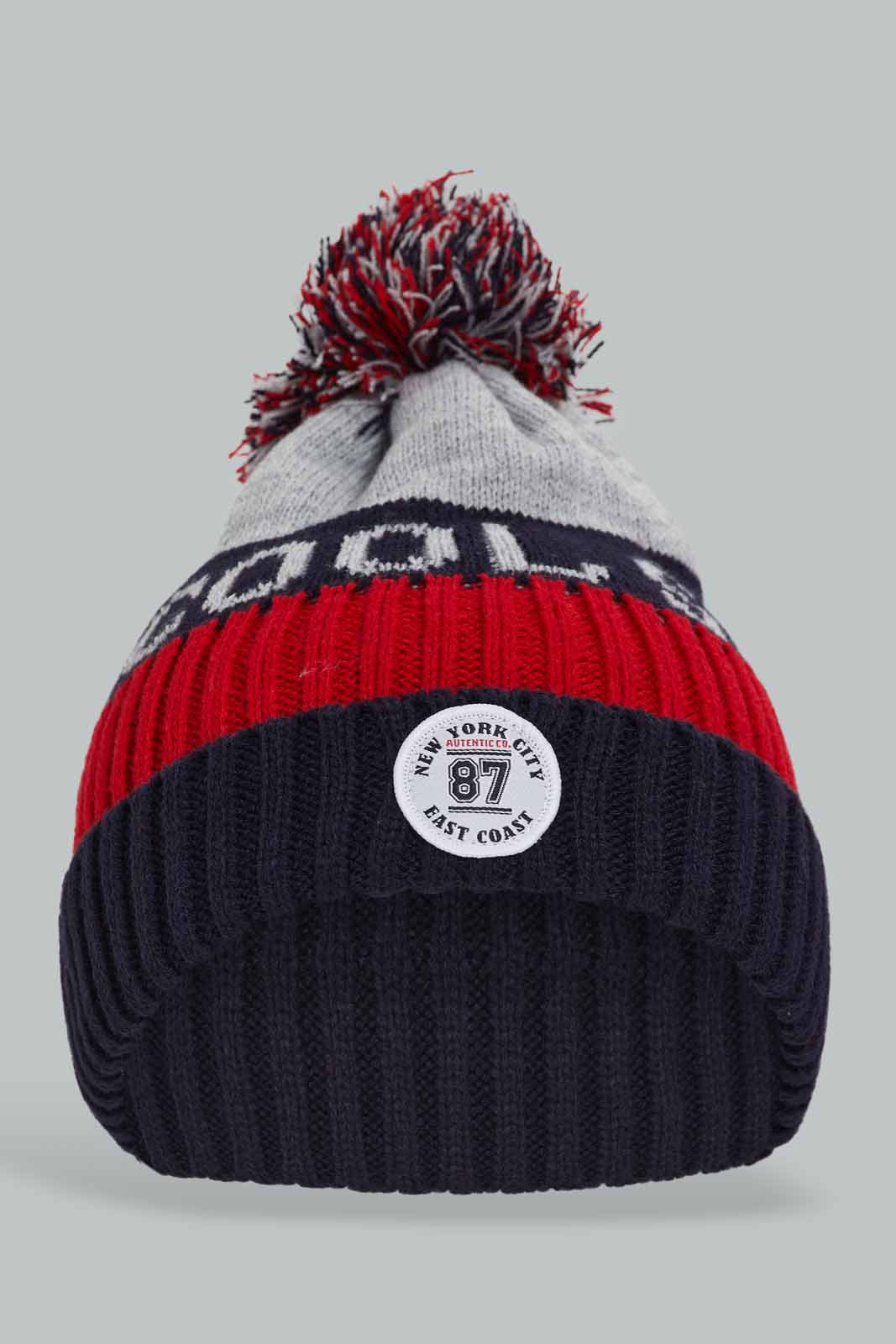 Redtag-Multi-Colour-Knitted-Brim-Cap-BOY-Caps-&-Hats,-Category:Caps-&-Hats,-Colour:Assorted,-Dept:Boys,-Filter:Boys-Accessories,-New-In,-New-In-BOY-ACC,-Non-Sale,-Section:Boys-(0-to-14Yrs),-W22A-Boys-