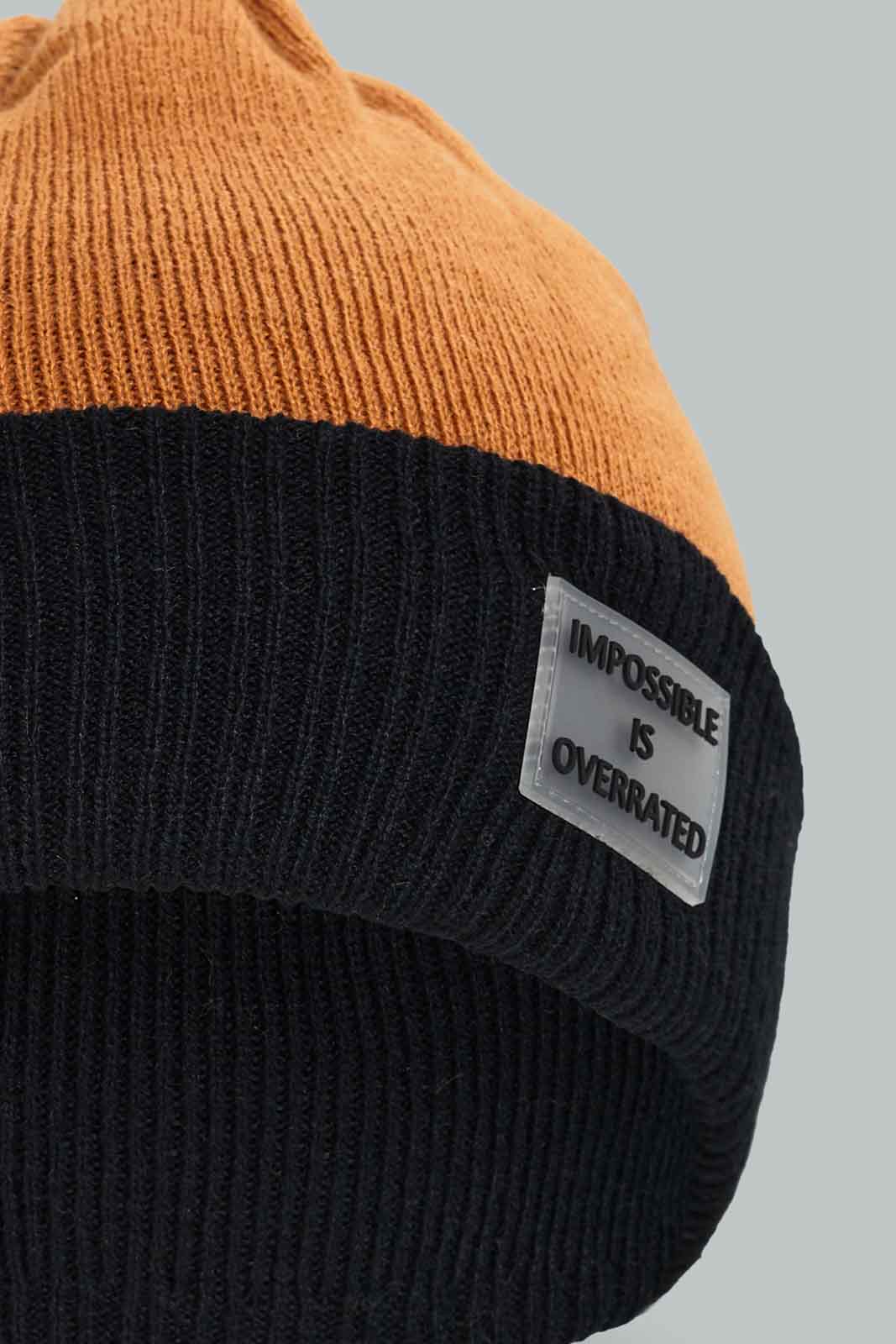 Redtag-Mustard-And-Olive-Knitted-Cap-Set-Of-2-Category:Knitted-Accessories,-Colour:Assorted,-Dept:Menswear,-Filter:Men's-Accessories,-Men-Knitted-Accessories,-New-In,-New-In-Men-ACC,-Non-Sale,-Section:Men,-W22B-Men's-