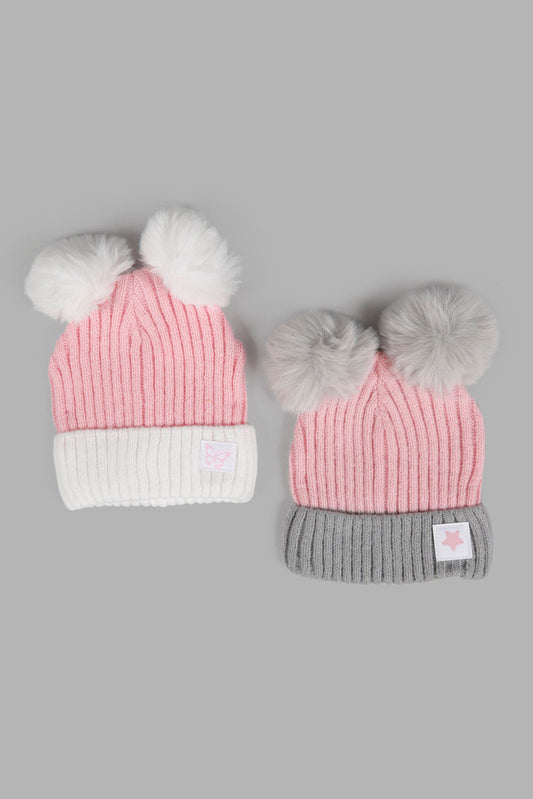 Redtag-Multi-Colour-Set-Of-2-Cap-Category:Caps-&-Hats,-Colour:Assorted,-Filter:Girls-Accessories,-GIR-Caps-&-Hats,-New-In,-New-In-GIR-ACC,-Non-Sale,-Section:Girls-(0-to-14Yrs),-W22A-Girls-