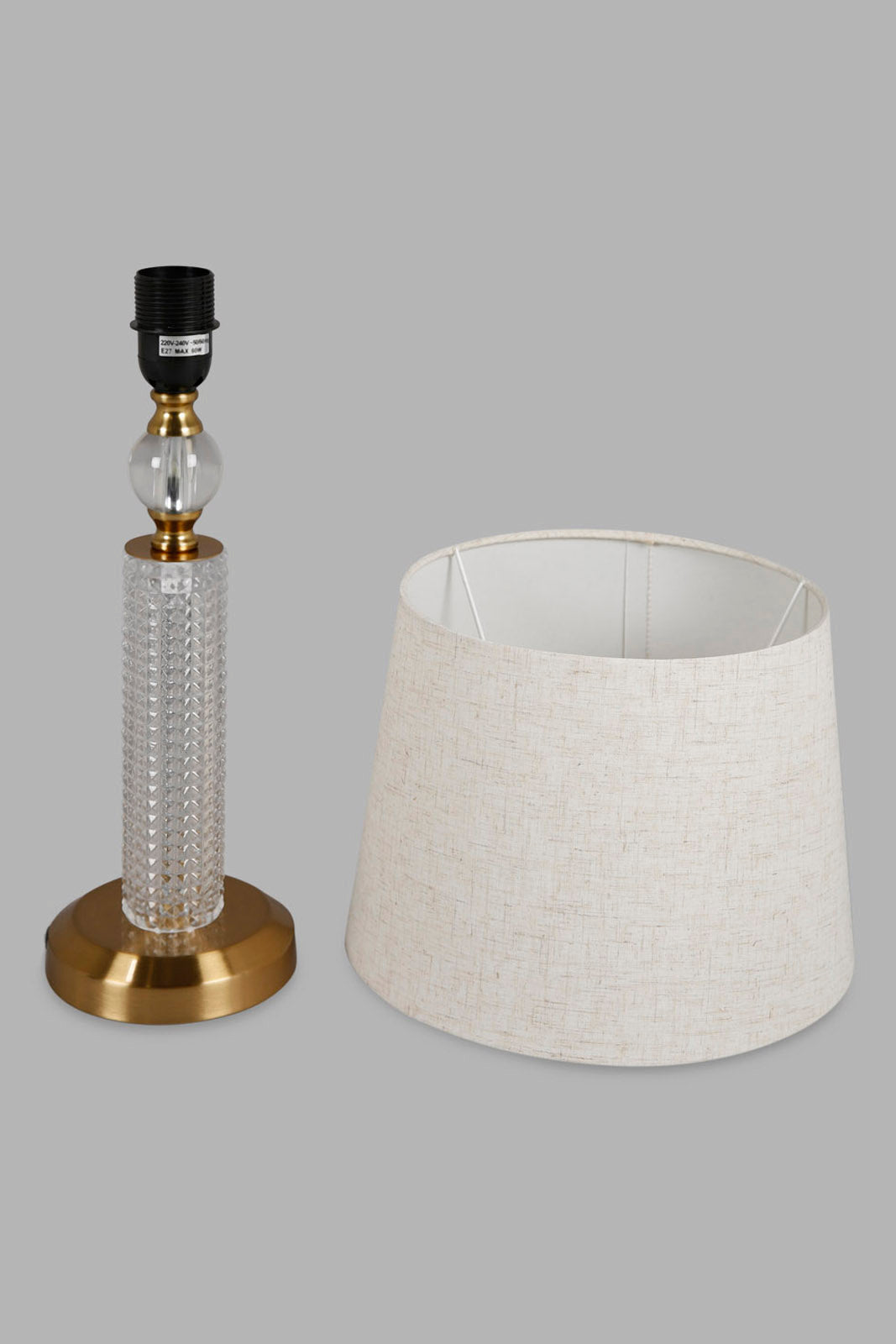 Redtag-Gold-Metal-Glass-Ball-Table-Lamp-Category:Lamps,-Colour:Gold,-Deals:New-In,-Filter:Home-Decor,-HMW-HOM-Lighting,-New-In-HMW-HOM,-Non-Sale,-Section:Homewares,-W22A-Home-Decor-