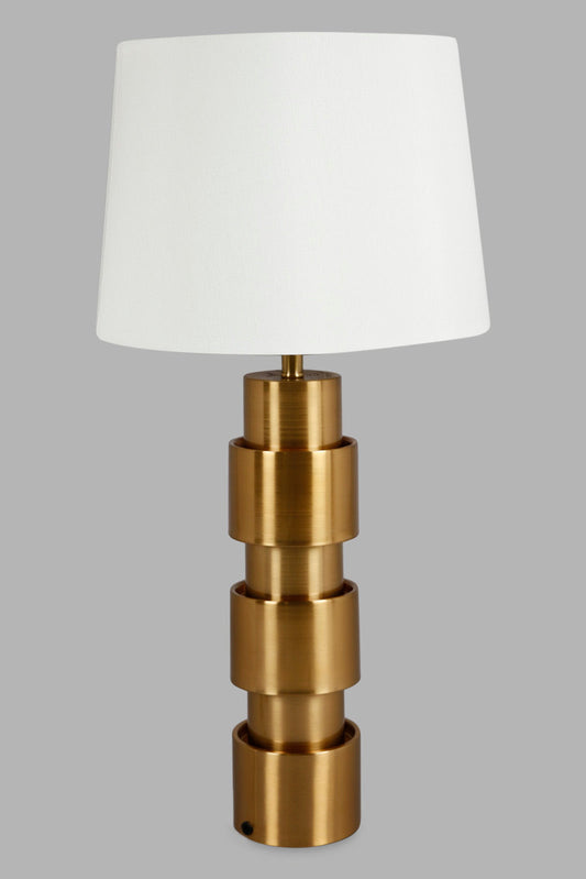 Redtag-Gold-Metal-Pillar-Table-Lamp-Category:Lamps,-Colour:Gold,-Deals:New-In,-Filter:Home-Decor,-HMW-HOM-Lighting,-New-In-HMW-HOM,-Non-Sale,-Section:Homewares,-W22A-Home-Decor-