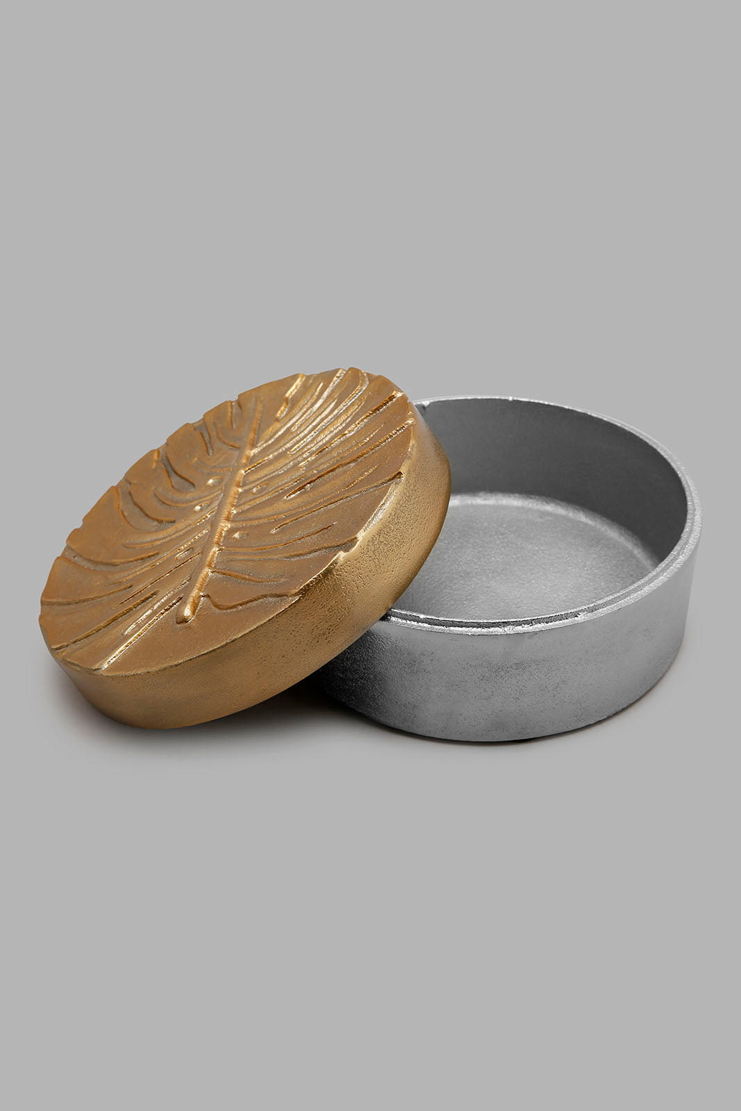 Redtag-Gold-Decorative-Circular-Box-Category:Artefact,-Colour:Gold,-Deals:New-In,-Filter:Home-Decor,-HMW-HOM-Decorative-Accessories,-New-In-HMW-HOM,-Non-Sale,-Section:Homewares,-W22A-Home-Decor-