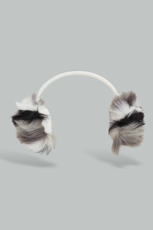 Redtag-Grey-And-Black-Earmuff-Category:Knitted-Accessories,-Colour:Assorted,-Dept:Ladieswear,-Filter:Women's-Accessories,-New-In,-New-In-Women-ACC,-Non-Sale,-Section:Women,-W22B,-Women-Knitted-Accessories-Women-