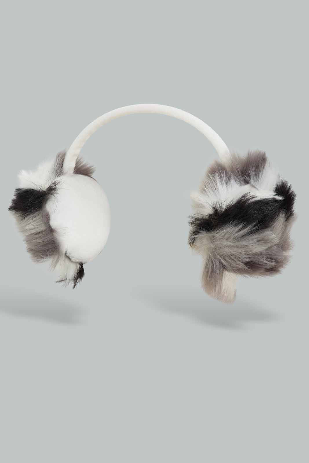 Redtag-Grey-And-Black-Earmuff-Category:Knitted-Accessories,-Colour:Assorted,-Dept:Ladieswear,-Filter:Women's-Accessories,-New-In,-New-In-Women-ACC,-Non-Sale,-Section:Women,-W22B,-Women-Knitted-Accessories-Women-