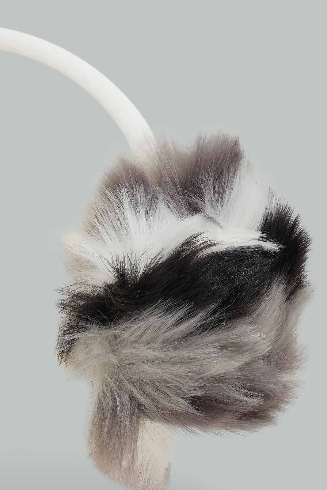 Redtag-Grey-And-Black-Earmuff-Category:Knitted-Accessories,-Colour:Assorted,-Dept:Ladieswear,-Filter:Women's-Accessories,-New-In,-New-In-Women-ACC,-Non-Sale,-Section:Women,-W22B,-Women-Knitted-Accessories-Women-