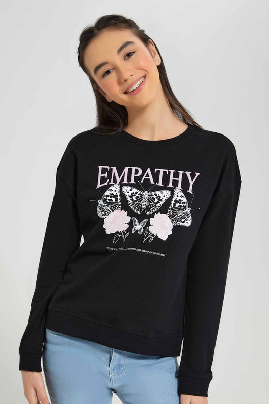 Black Printed Sweatshirts