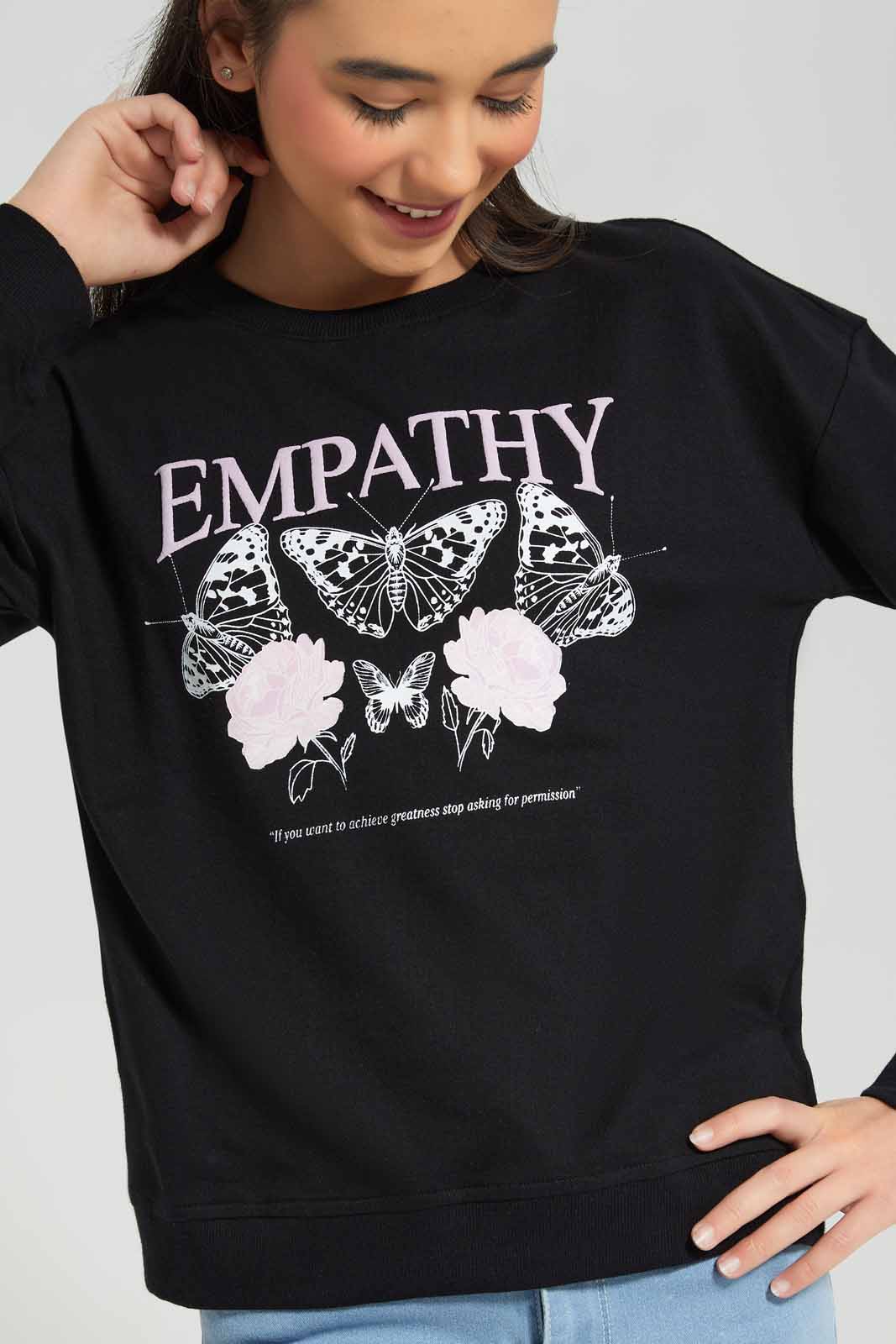 Black Printed Sweatshirts
