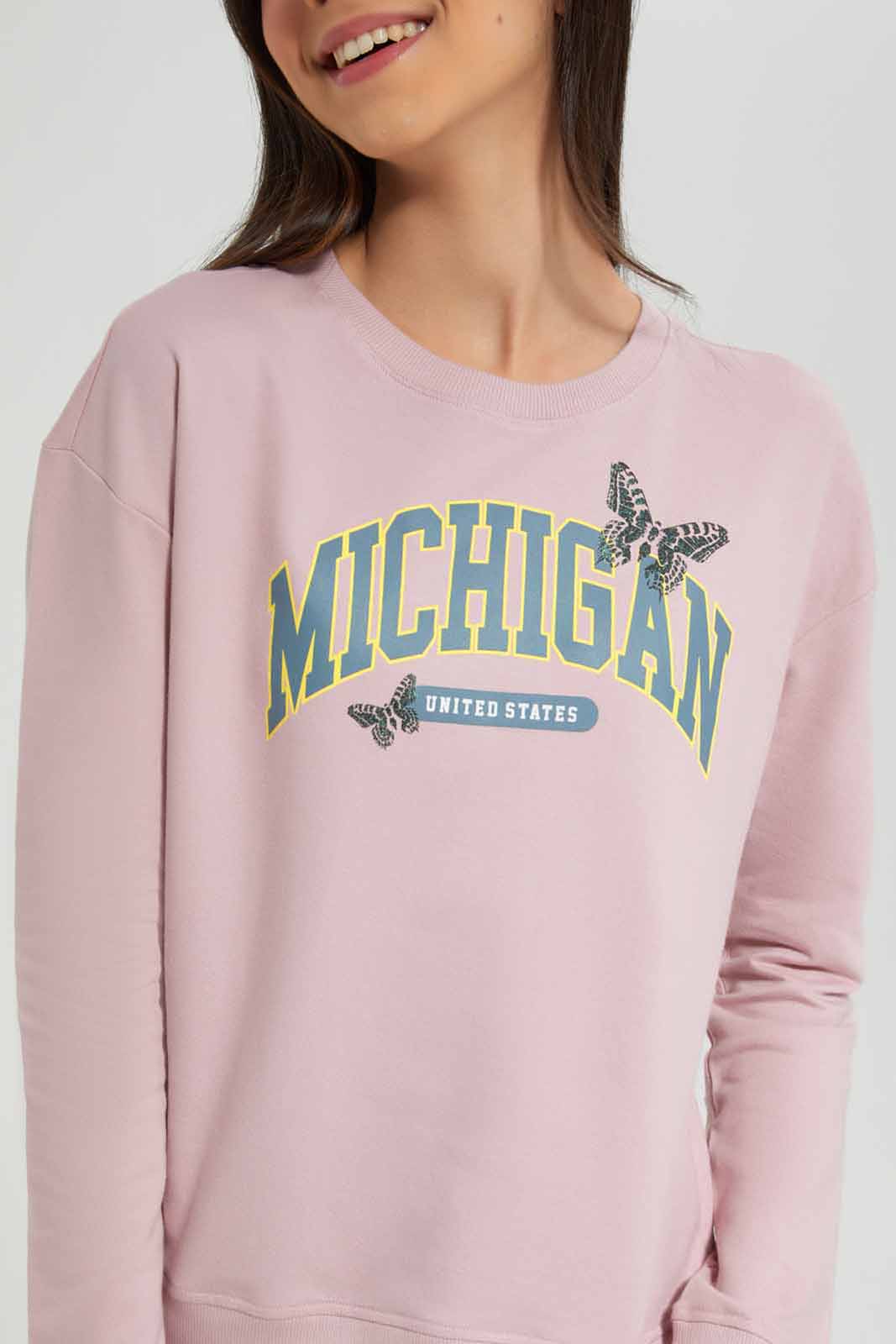 Redtag-Pink-Basic-Sweatshirts-Category:Sweatshirts,-Colour:Apricot,-Deals:New-In,-Filter:Senior-Girls-(8-to-14-Yrs),-GSR-Sweatshirts,-New-In-GSR-APL,-Non-Sale,-Section:Girls-(0-to-14Yrs),-TBL,-W22A-Senior-Girls-9 to 14 Years