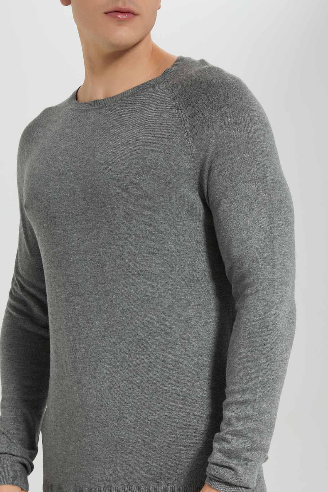 Redtag-Charcoal-Crew-Neck-Sweater-Category:Cardigans,-Colour:Charcoal,-Deals:New-In,-Filter:Men's-Clothing,-Men-Cardigans,-New-In-Men-APL,-Non-Sale,-Section:Men,-TBL,-W22B-Men's-