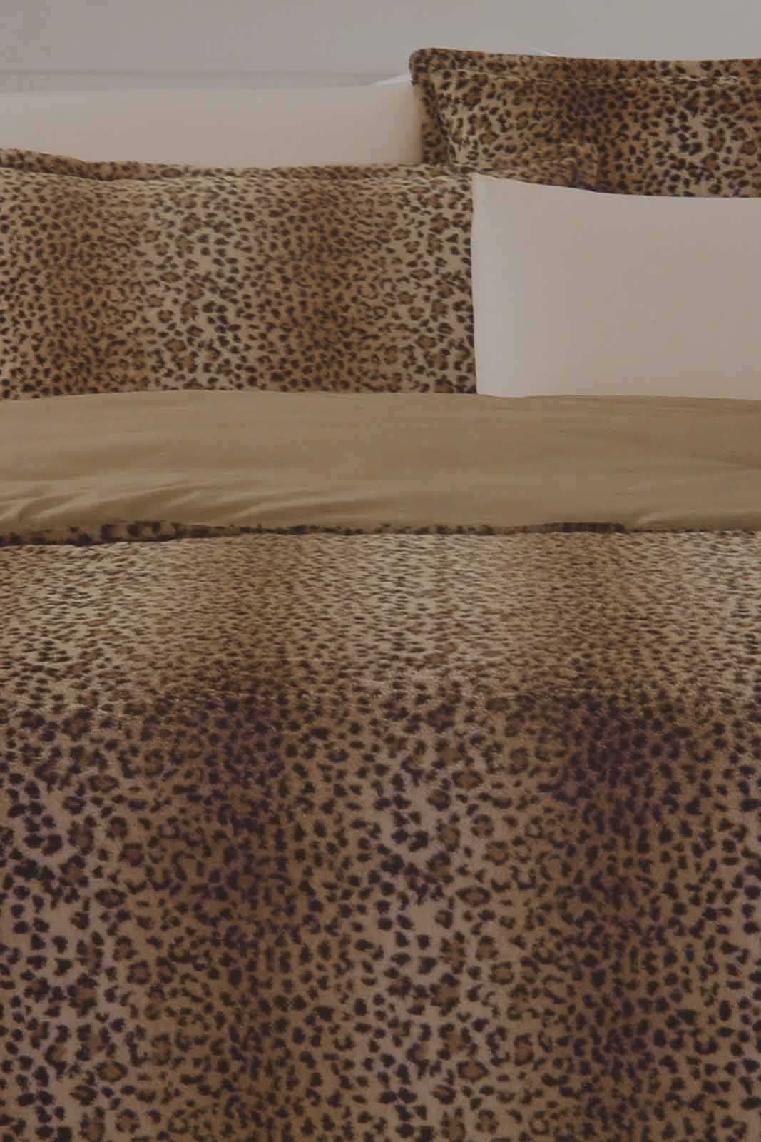 Redtag-Beige/Brown-Leopard-Print-3-Pc-Fur-Comforter-Set-(King-Size)-Category:Comforters,-Colour:Beige,-Deals:New-In,-Filter:Home-Bedroom,-HMW-BED-Comforters,-New-In-HMW-BED,-Non-Sale,-Section:Homewares,-W22B-Home-Bedroom-
