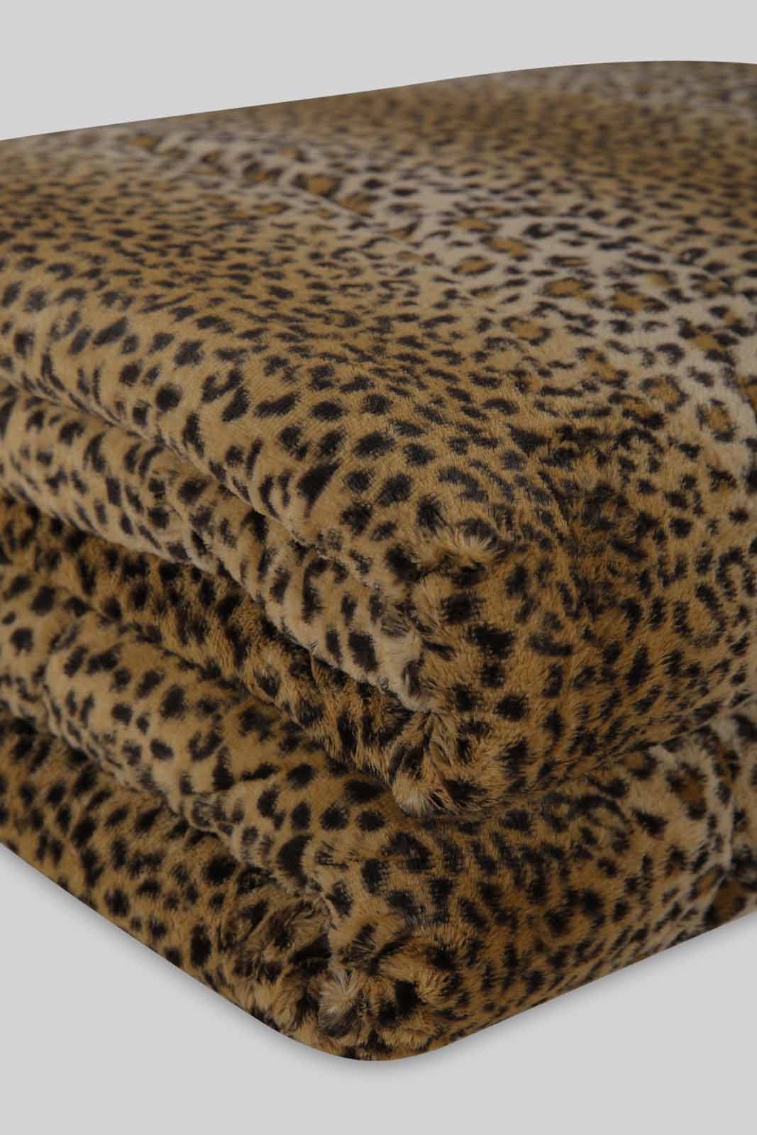 Redtag-Beige/Brown-Leopard-Print-3-Pc-Fur-Comforter-Set-(King-Size)-Category:Comforters,-Colour:Beige,-Deals:New-In,-Filter:Home-Bedroom,-HMW-BED-Comforters,-New-In-HMW-BED,-Non-Sale,-Section:Homewares,-W22B-Home-Bedroom-