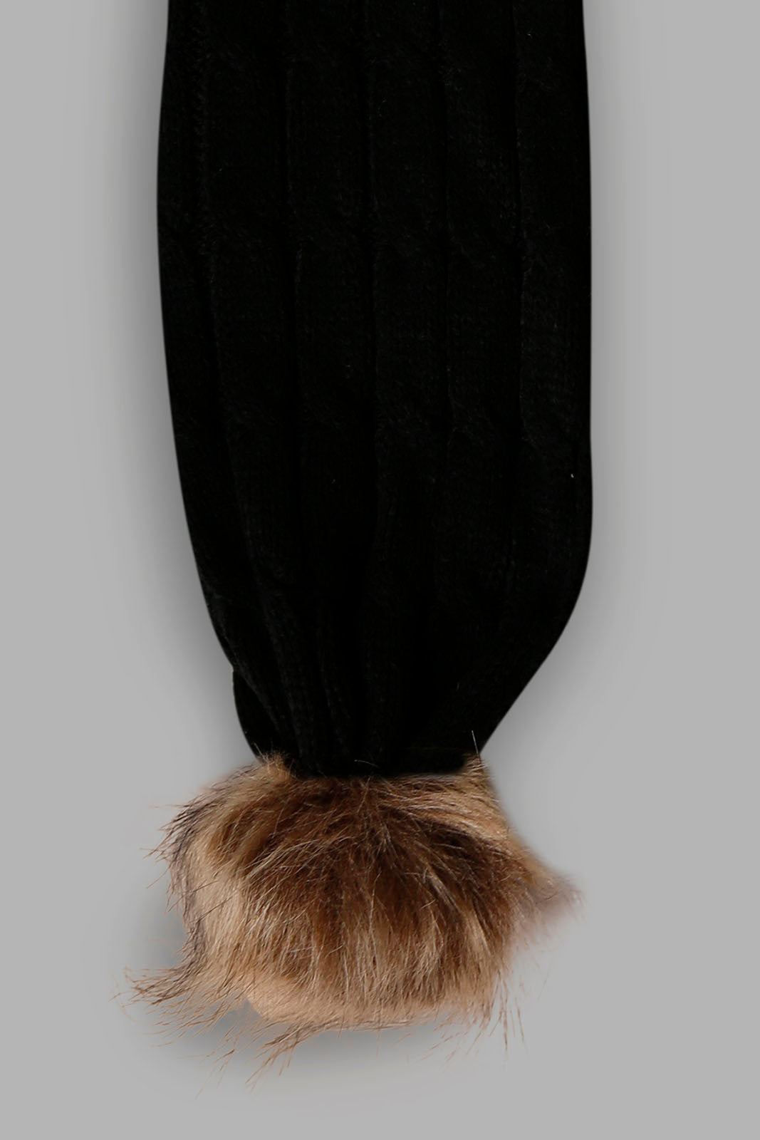 Redtag-Black-Color-Embellished-Knitted-Scarfs-Category:Scarves,-Colour:Black,-Filter:Women's-Accessories,-New-In,-New-In-Women-ACC,-Non-Sale,-Section:Women,-W22B,-Women-Scarves-Women-